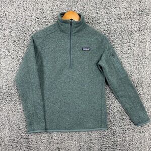 Patagonia Better Sweater Womens Medium Green 1/4 Zip Fleece Pullover STY25617